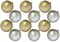 12 Pack of Gold and Silver Ball Ornaments with Gold and Silver Glitter Designs
